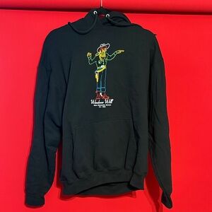 Port and Company Black Hoodie with Neon Cowboy Graphic